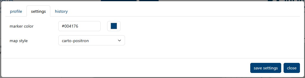 user settings